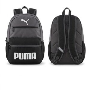 Puma Gray and Black Athletic Backpack with Bold Logo